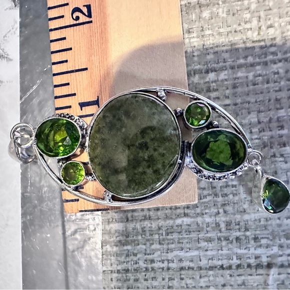 Artisan Green Gemstone Pendant  “volcanic chrysotile” dangle Pendant only - Picture 5 of 11
